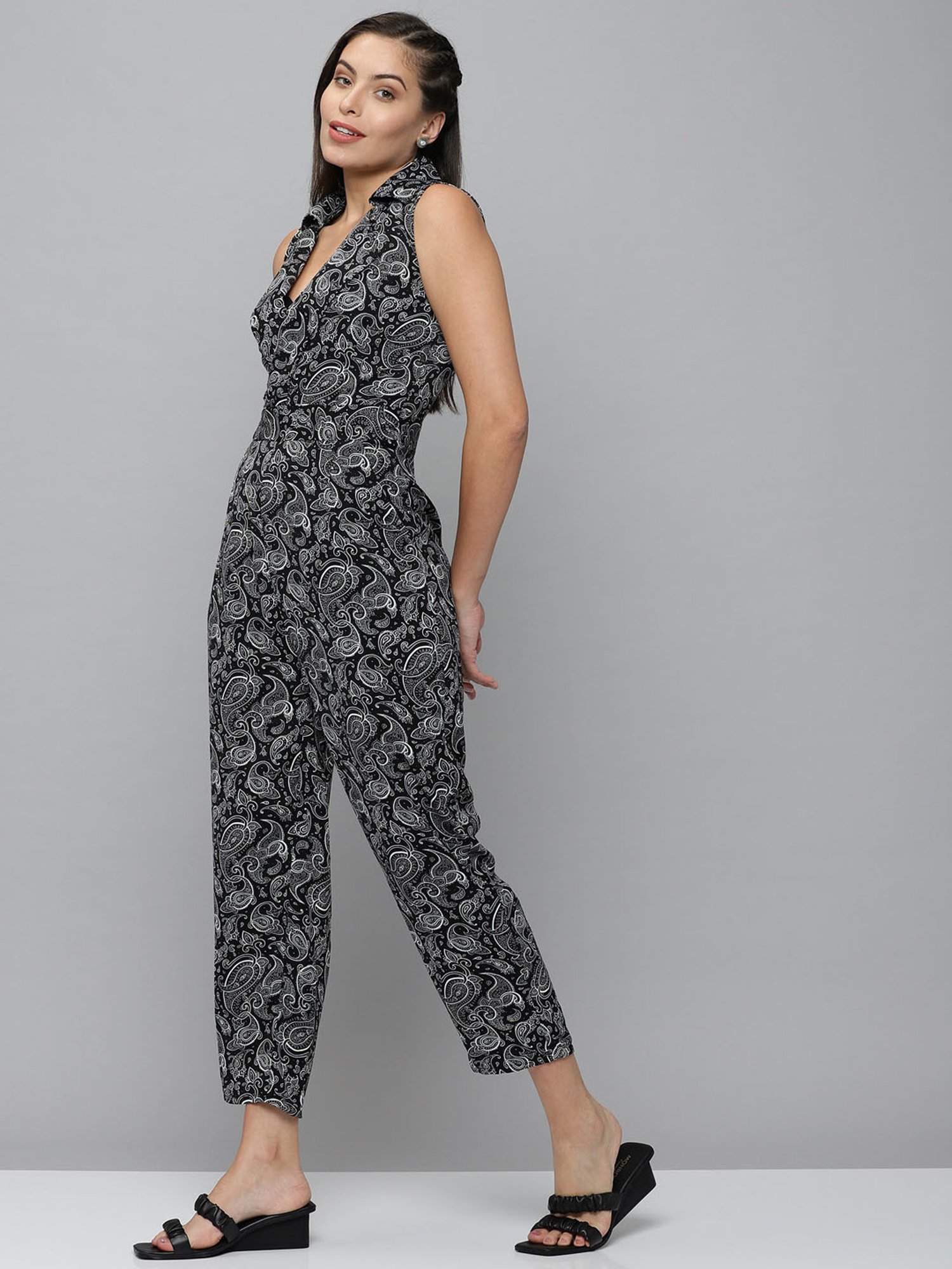 SHOWOFF Black Printed Jumpsuit