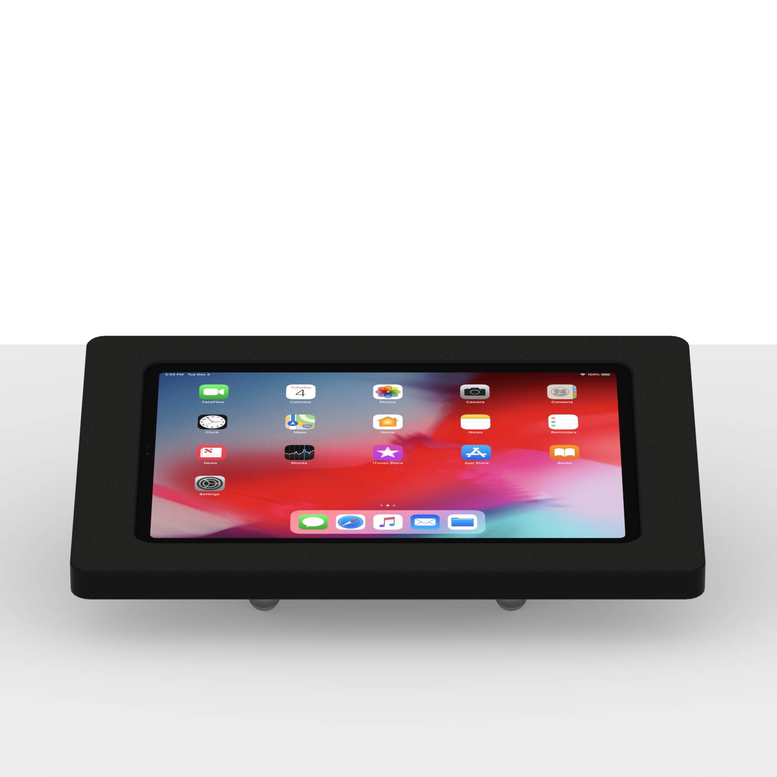 VidaMount Black Exposed Rear Camera Enclosure and Fixed Tilted 15&deg; Desk / Surface Mount [Bundle] compatible with iPad Pro 11" (1st Gen) & Air 10.9" (4th Gen)