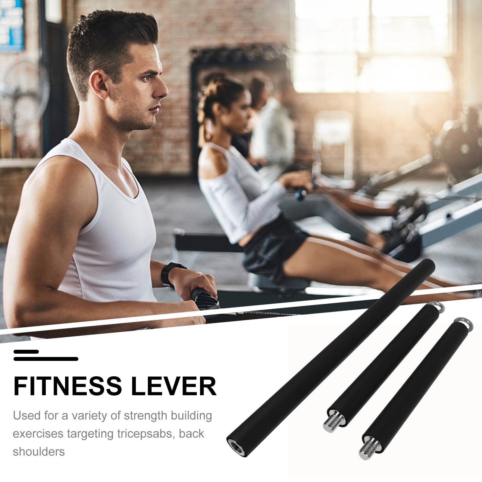 1pc Tension Rod Strength Training Equipment Triceps Trainer Pull Down Bar for Gym