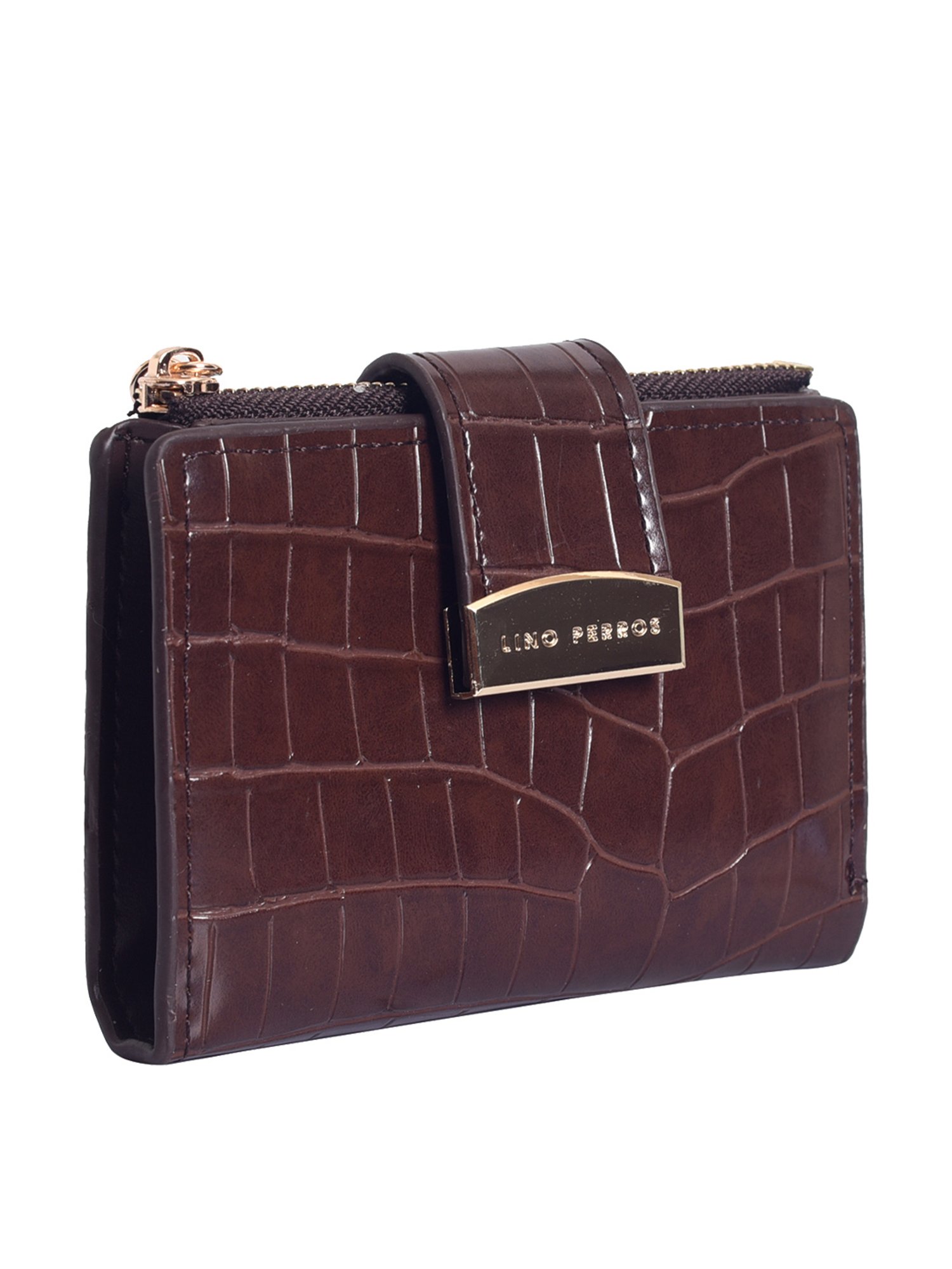 Lino Perros Brown Textured Wallet for Women