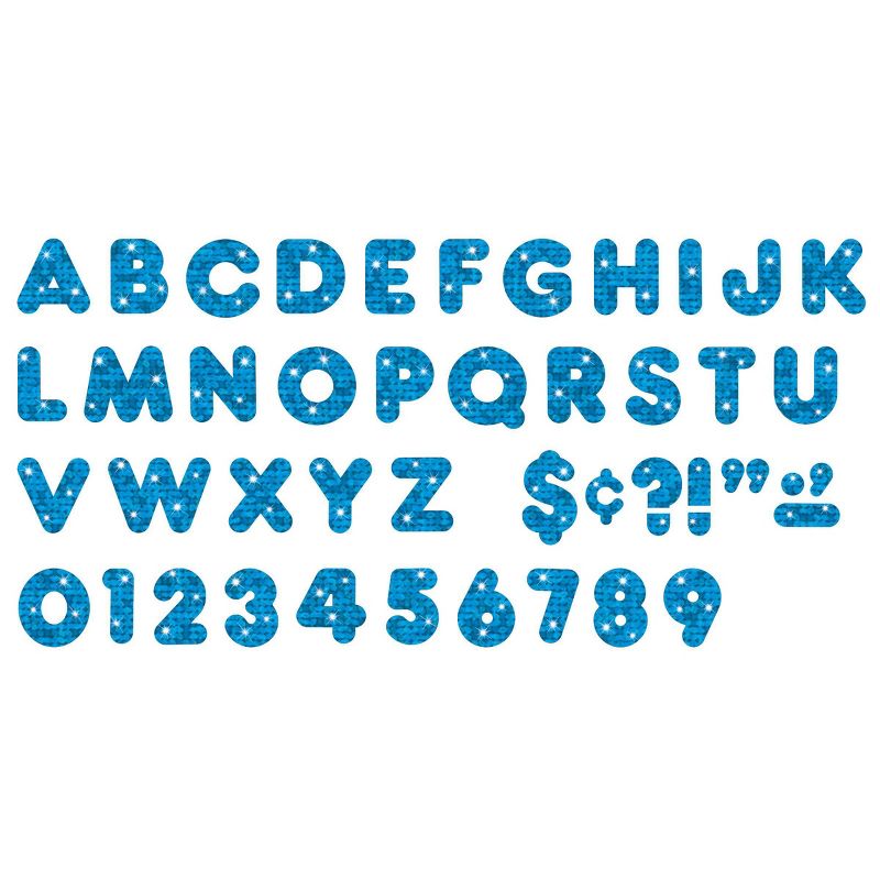 3pk 4" 71 per Pack Casual Uppercase Ready Letters Blue Sparkle - TREND