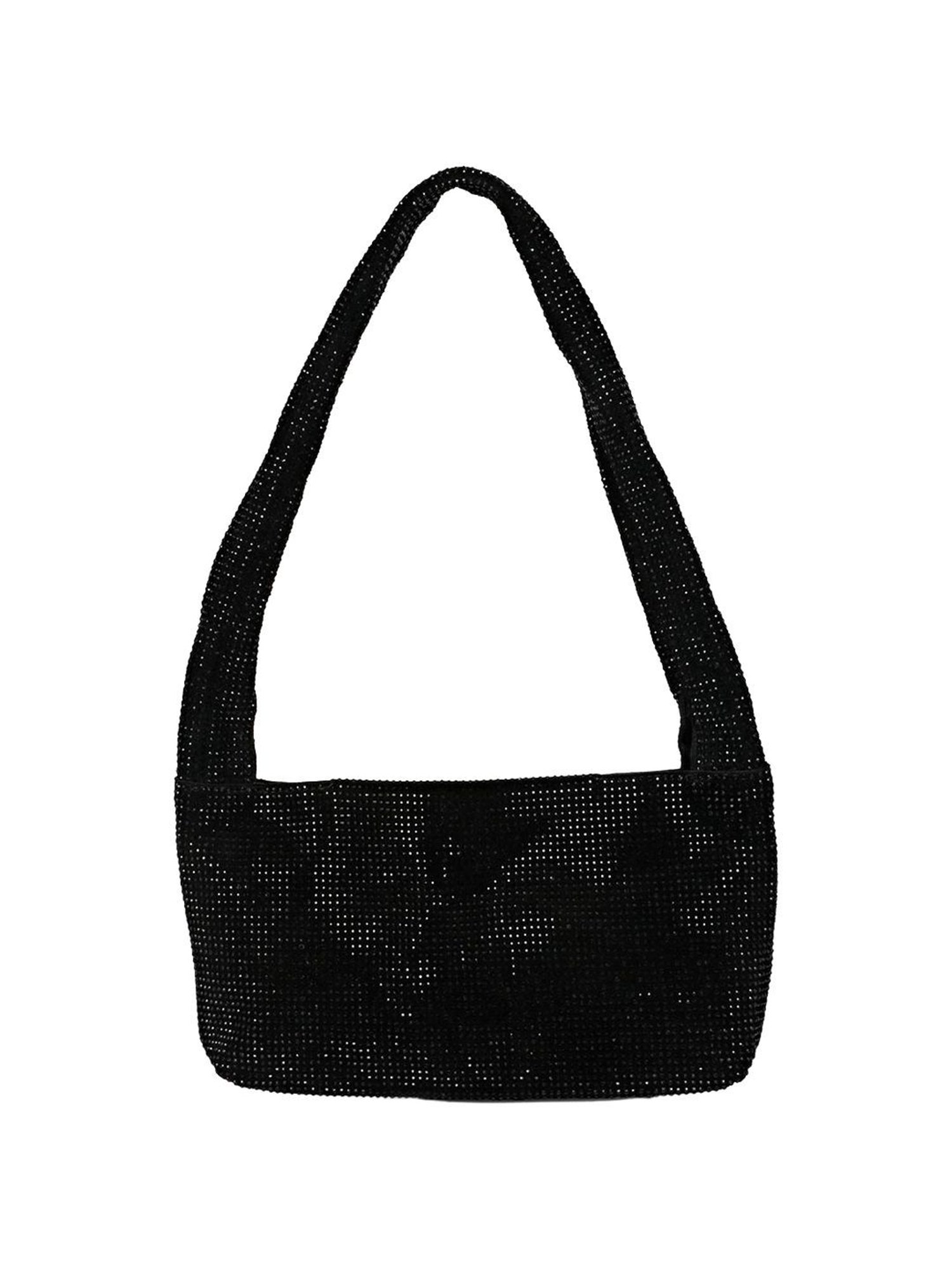 Saint G Black Embellished Medium Shoulder Handbag