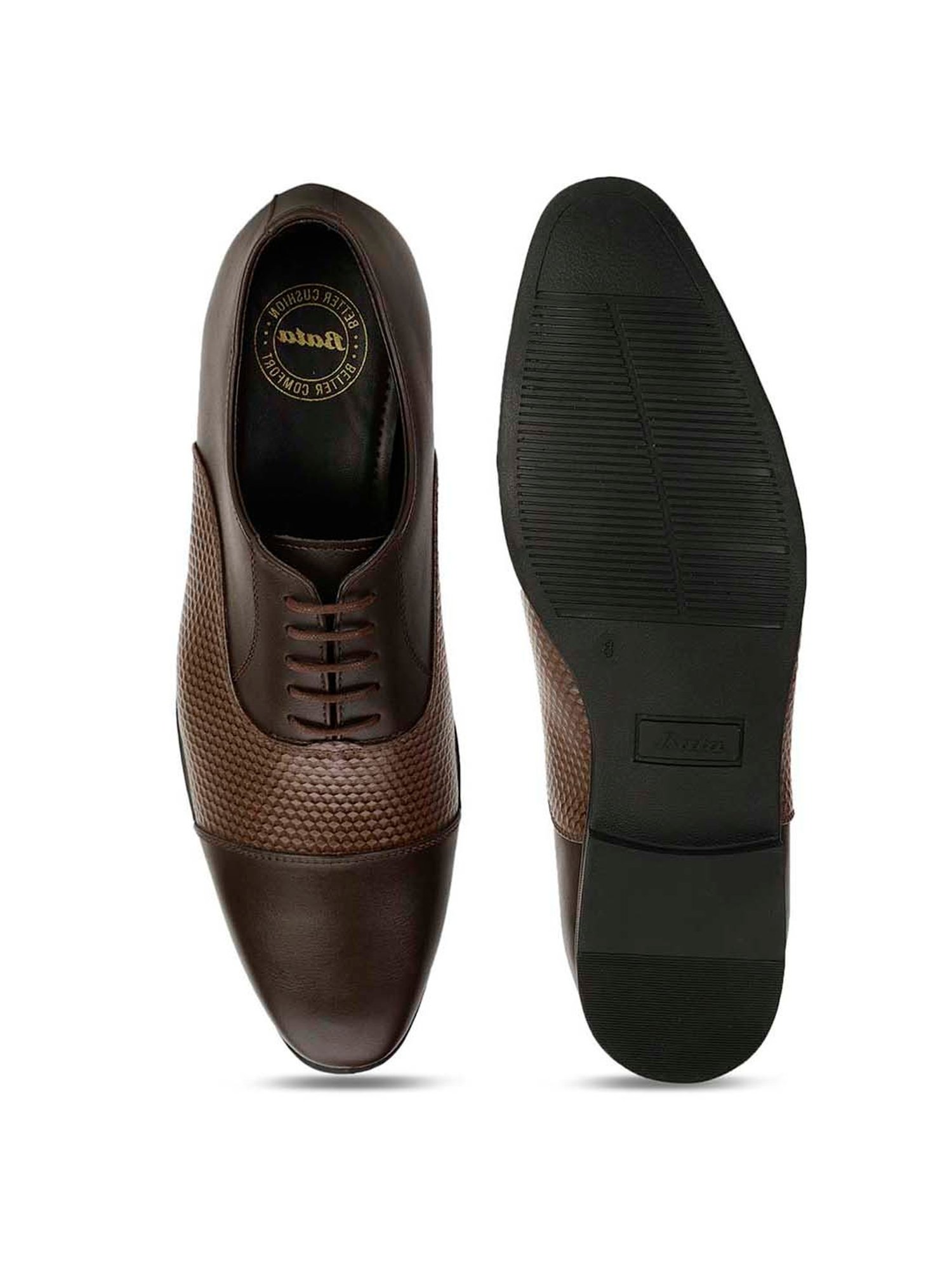 Bata Men's ROX E Brown Oxford Shoes