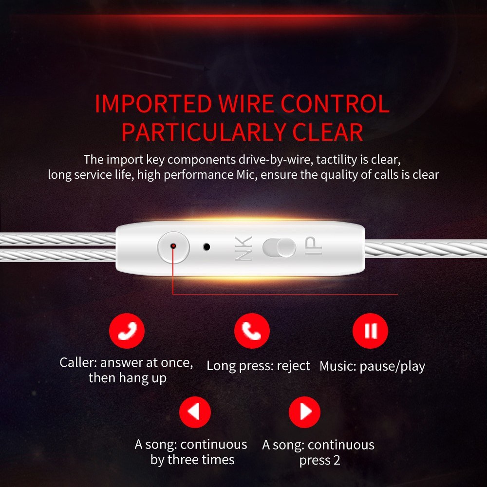 QKZ CK5 Headphones In-ear Wired Headset 3.5mm Jack Headphone Earhook for Smartphone MP3