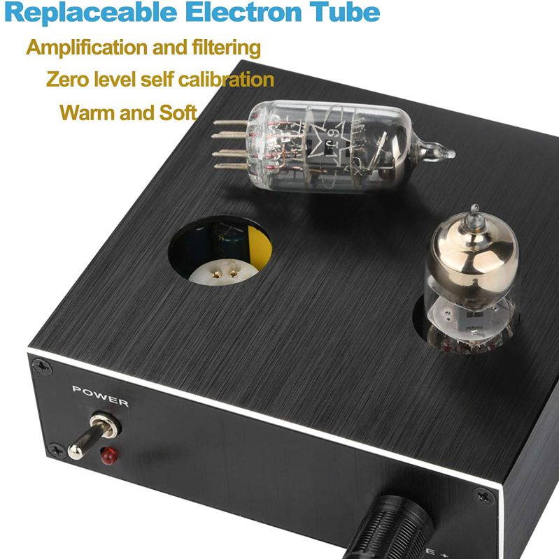 Vacuum Tube Preamp,Audio Vacuum Tube Preamplifier Mini Electronic Hi-Fi Stereo (6K4 Tube) with Treble & Bass Tone Control for Home Theater System ,with Power Adaptor
