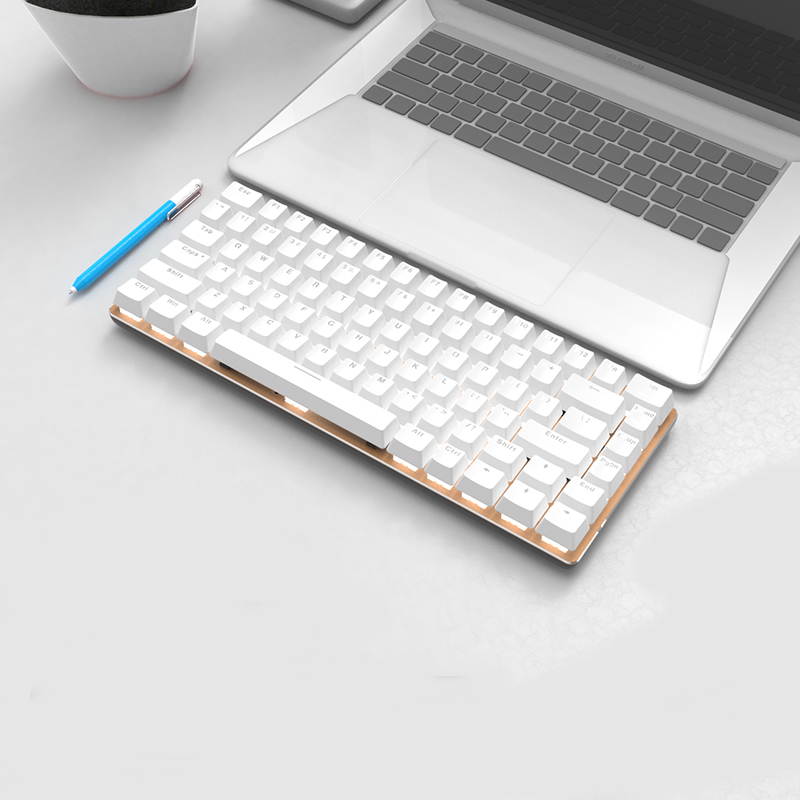 UrChoiceLtd&reg; Ajazz Geek AK3 Usb Wired Gaming Mechanical Keyboard Blue Black Switches for Office, Typists and Play Games ( Blue Switch, Black)