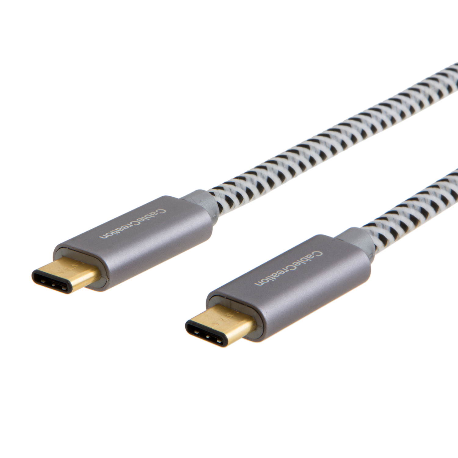 USB Type C-C Cable , CableCreation 6.6FT Braided USB 2.0 Type C (USB-C) to Type C Data Charging Cable(3A), for New Macbook 12 inches, Chromebook Pixel, Nexus 5/6p, Lumia 950/950XL & more (Gray)