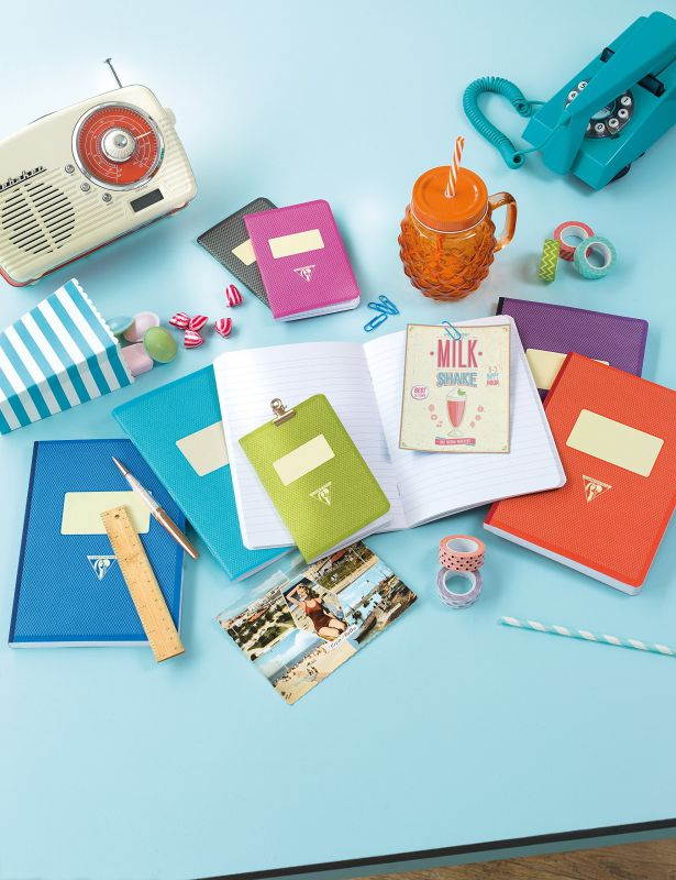 Clairefontaine A5 Back to Basic 1951 Cloth Bound Notebook, 192 Pages, Lined, Purple