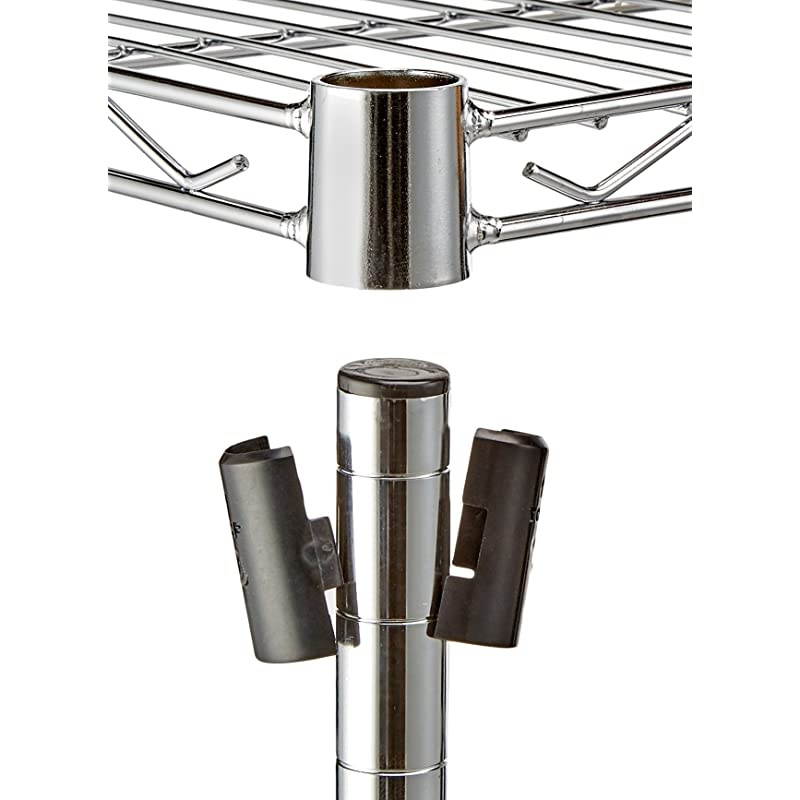 Basics 5-Shelf Adjustable, Storage Shelving Unit, Steel Organizer Wire Rack, Chrome & 3-Shelf Adjustable, Heavy Duty Storage Shelving Unit, Steel Organizer Wire Rack, Chrome