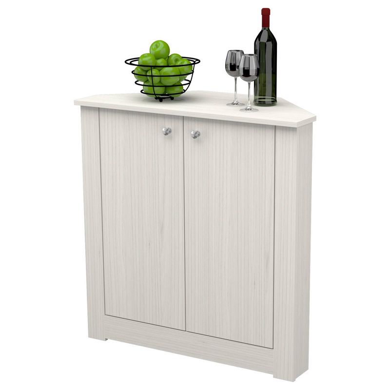 1 Shelf Corner Storage Cabinet Washed Oak - Inval