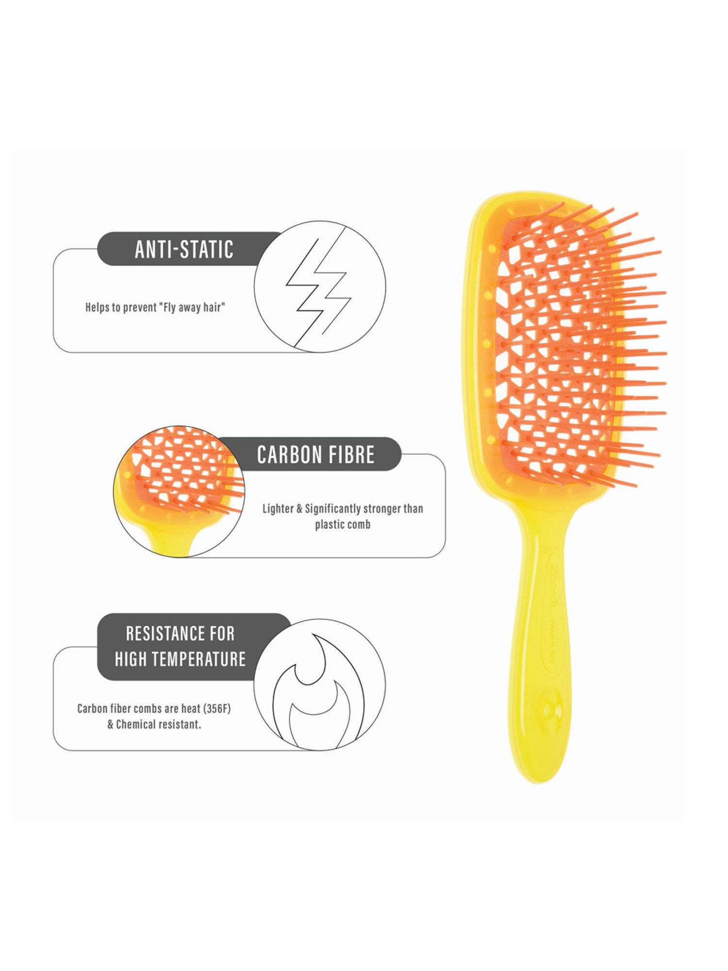 Janeke 1830 Professional Yellow & Orange Two-Color Super Brush