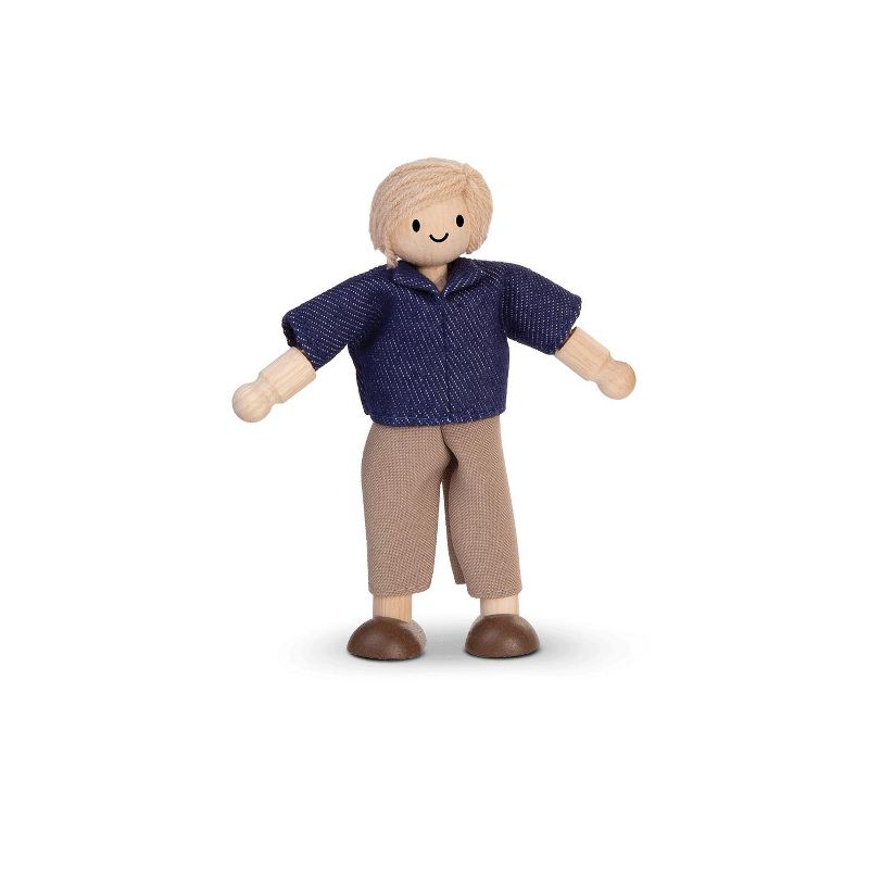 PlanToys DOLLHOUSE FIGURE - ADULT - Navy Shirt/Khaki Pants