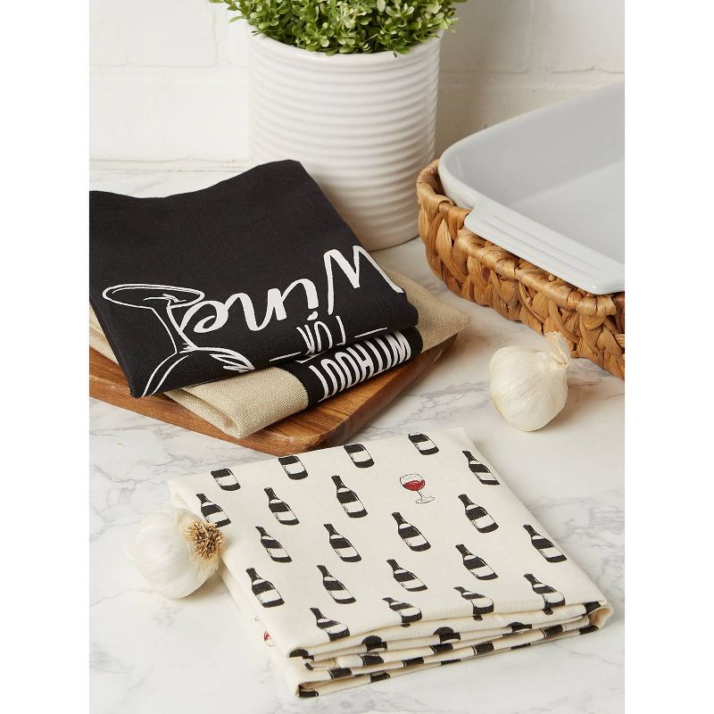3pk Cotton Wine and Sunshine Dishtowel Set - Design Imports