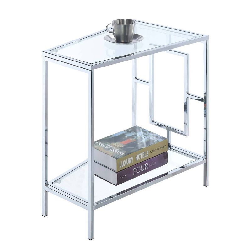 Town Square Chrome Wedge End Table Chrome - Breighton Home