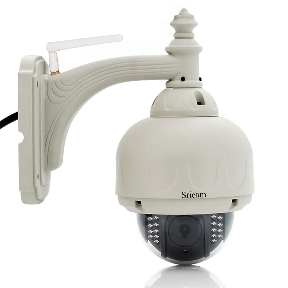 Wireless Sricam CMOS 1.0MP IP Camera with 4mm Lens and Pan-tilt P2P