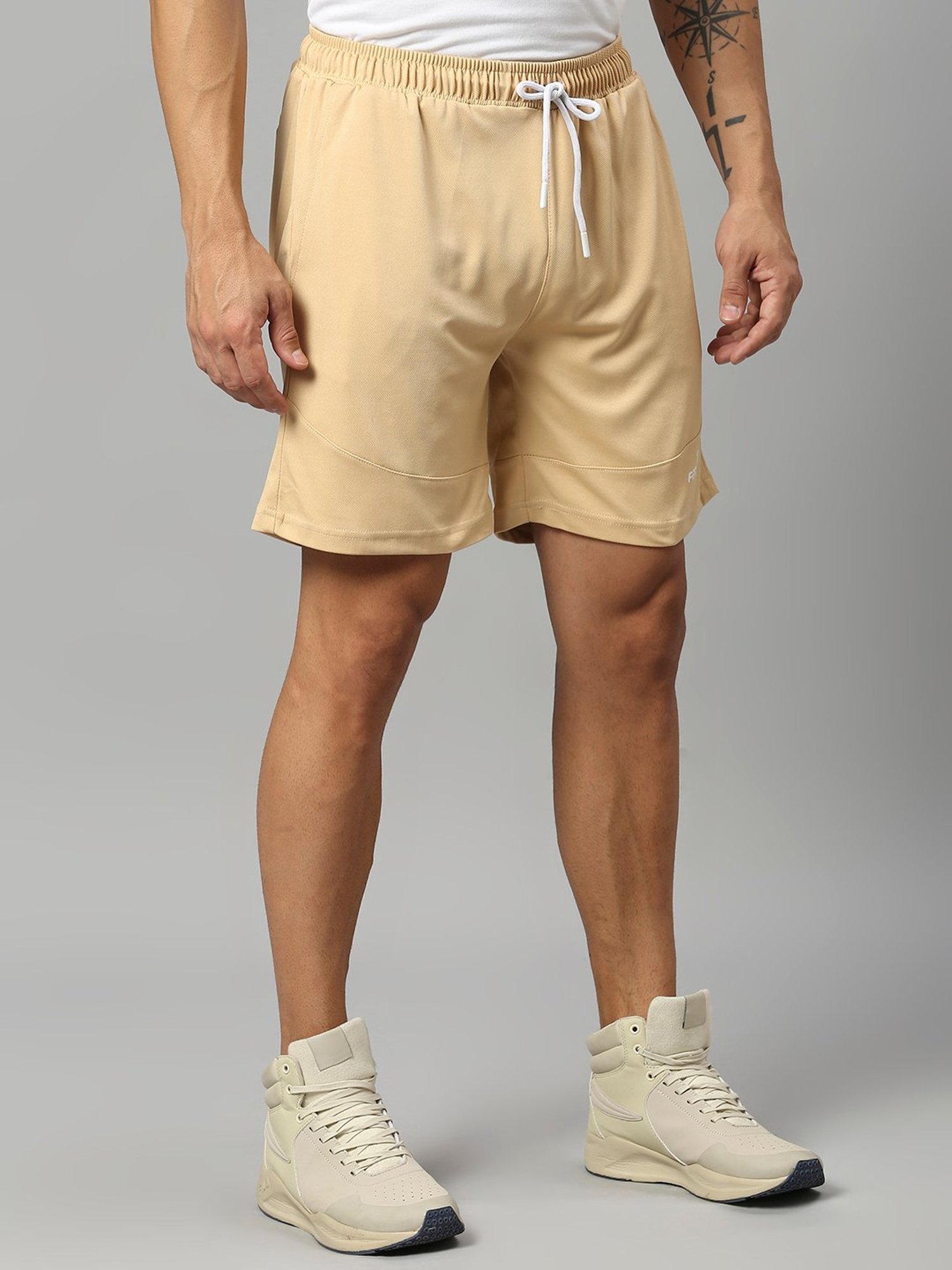 Fitz Beige Regular Fit Shorts