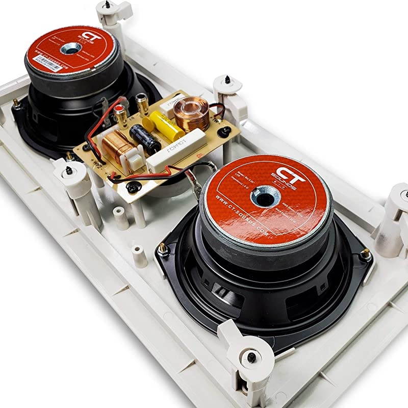 2Bio 525quot LCR inWall Home Audio Speaker | 80W RMS | 160W MAX | 12 Ohm Impedance PowerSpeaker | Rotatable SilkDome Tweeter with Rectangular Protection Panel | Theater Speaker