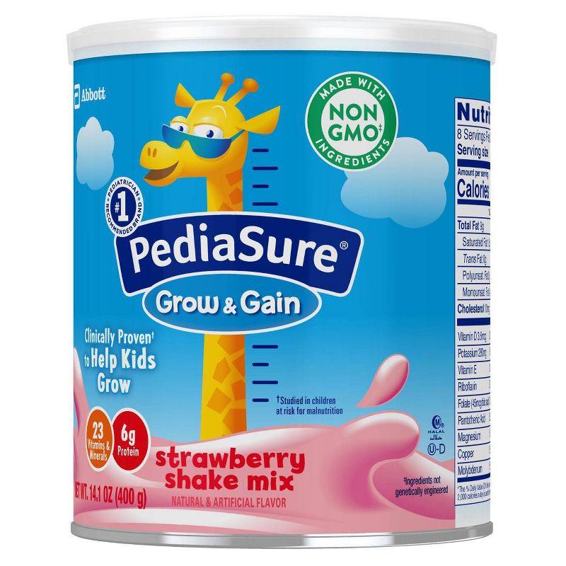 PediaSure Grow & Gain 3pk Non-GMO Strawberry Shake Mix Powder - 42.3oz
