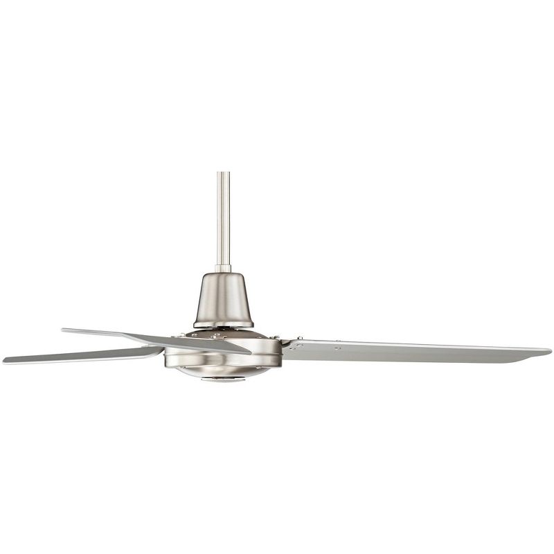 44" Casa Vieja Modern Industrial Outdoor Ceiling Fan with Remote Control Brushed Nickel Damp Rated for Patio Porch