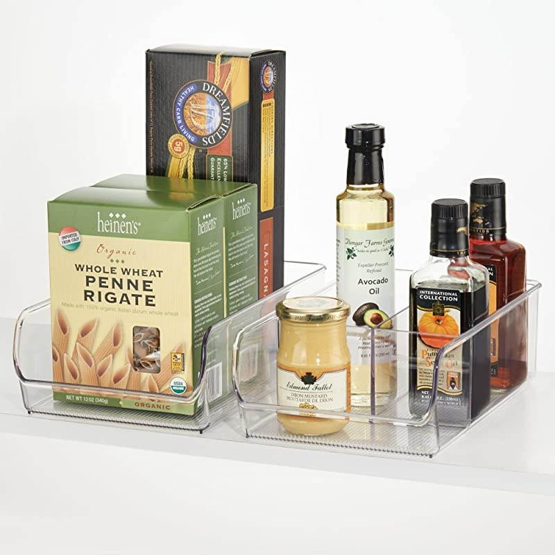 Linus Plastic Fridge and Freezer Storage Organizer Bin Clear Container for Food Drinks Produce Organization BPAFree 11 x 7 x 35 Clear