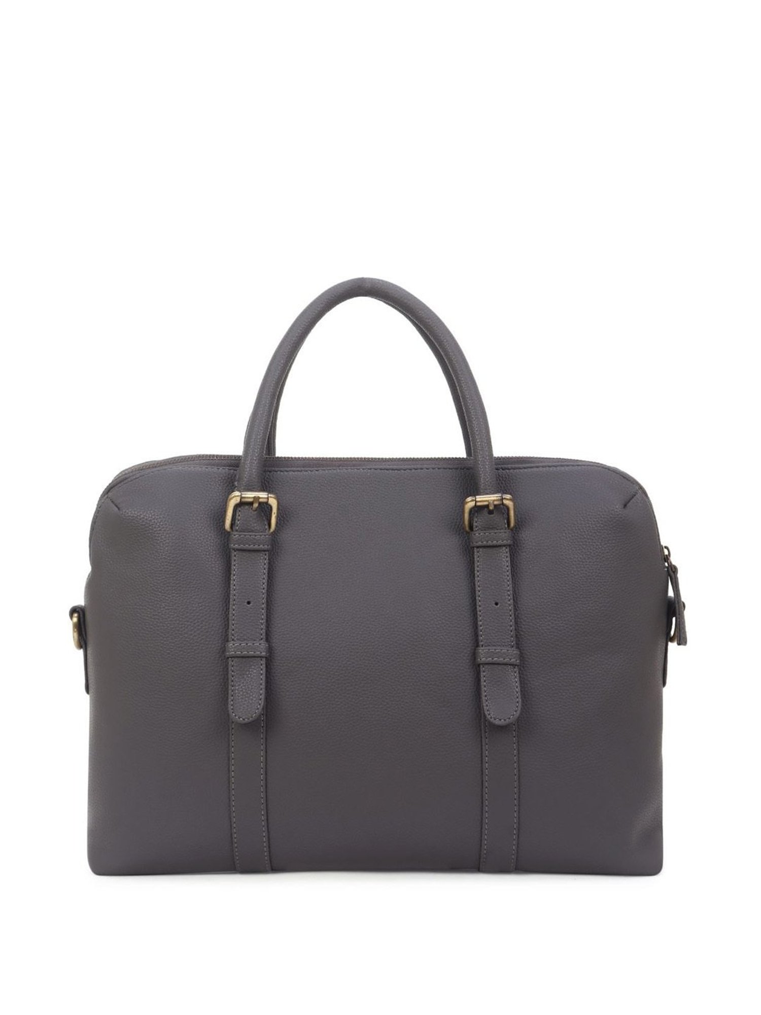 Yelloe Dark Grey PU Solid Laptop Messenger Bag