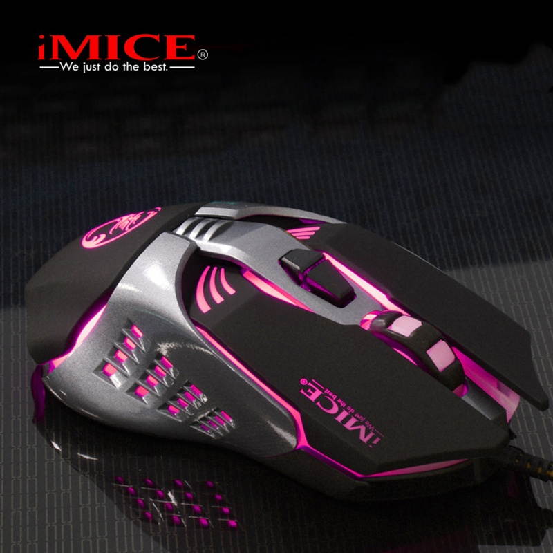IMICE Professional Game Wired Mouse 3200DPI Optical Macro Programmable 7 Buttons Gaming Mouse Gamer LED Backlight Breath Computer Mice