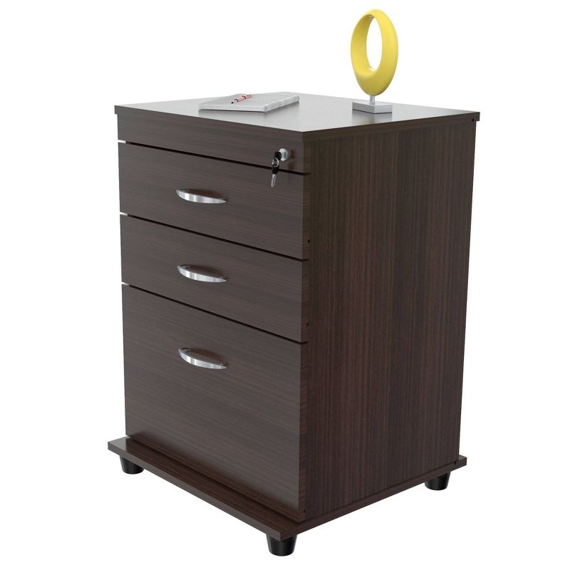 3 Drawer Locking File Cabinet Espresso - Inval
