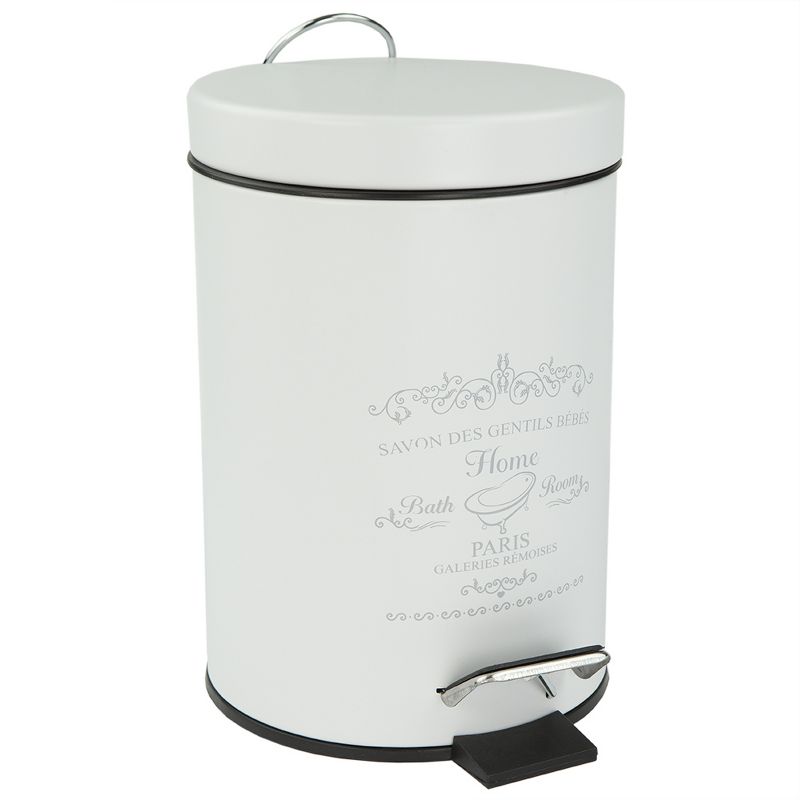 Home Basics Paris 3 Liter Waste Bin, White