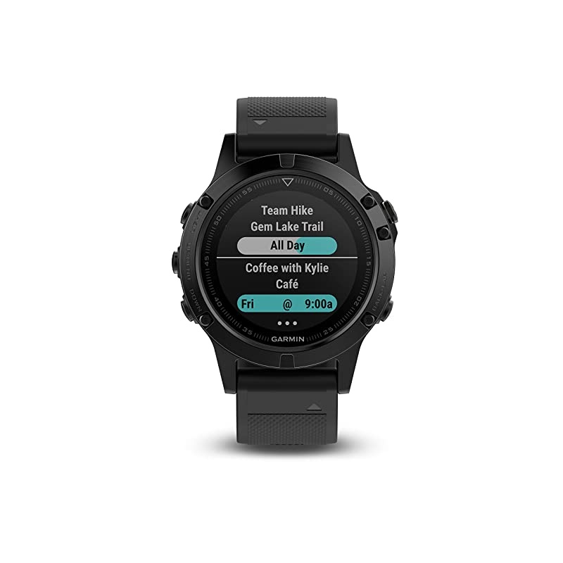 fenix 5, Premium and Rugged Multisport GPS Smartwatch, Sapphire Glass, Slate Gray w/ Metal Band, (Renewed)