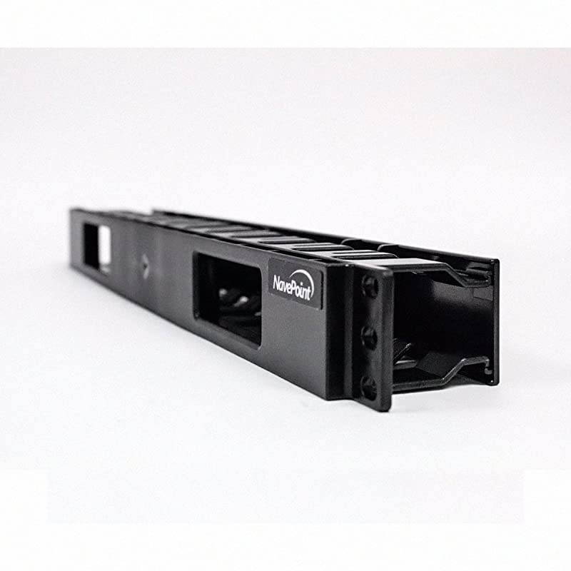 1U Horizontal 19Inch Rack Mount Cable Management Raceway Duct Panel with Cover Black