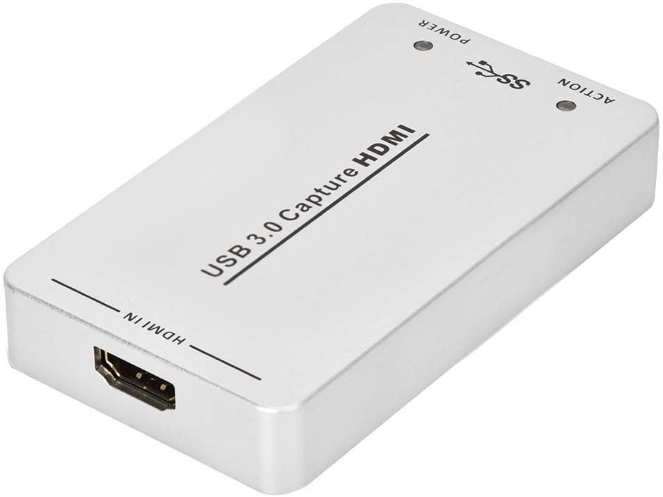 Hakeeta HDMI to USB 3.0 Video 1080HD Capture Card Adapter with HDMI High-Definition Audio and Video Signals Compatible with HDMI Audio Capture and 48KHz PCM Audio Output.