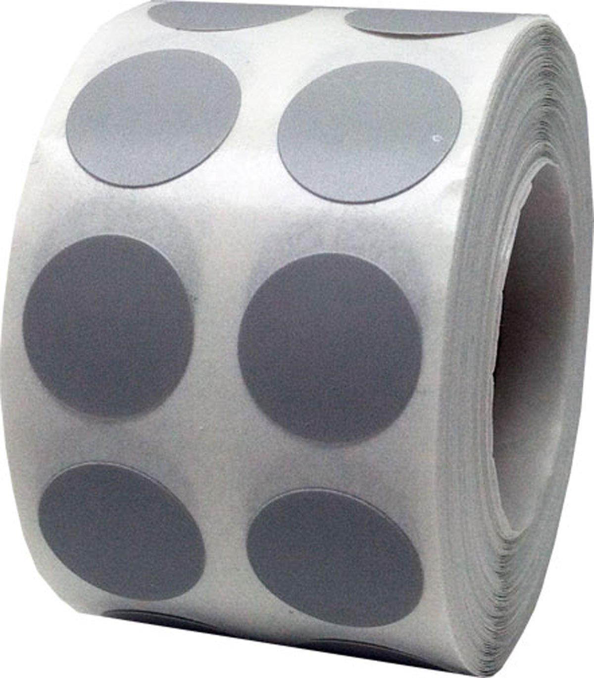 Grey Circle Dot Stickers, 1/2 Inch Round, 1000 Labels on a Roll