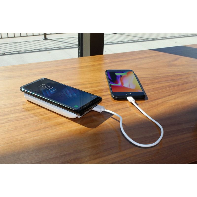 myCharge Unplugged5K 5000mAh/5W Wireless Charger + Dual USB-A Port Power Bank - White