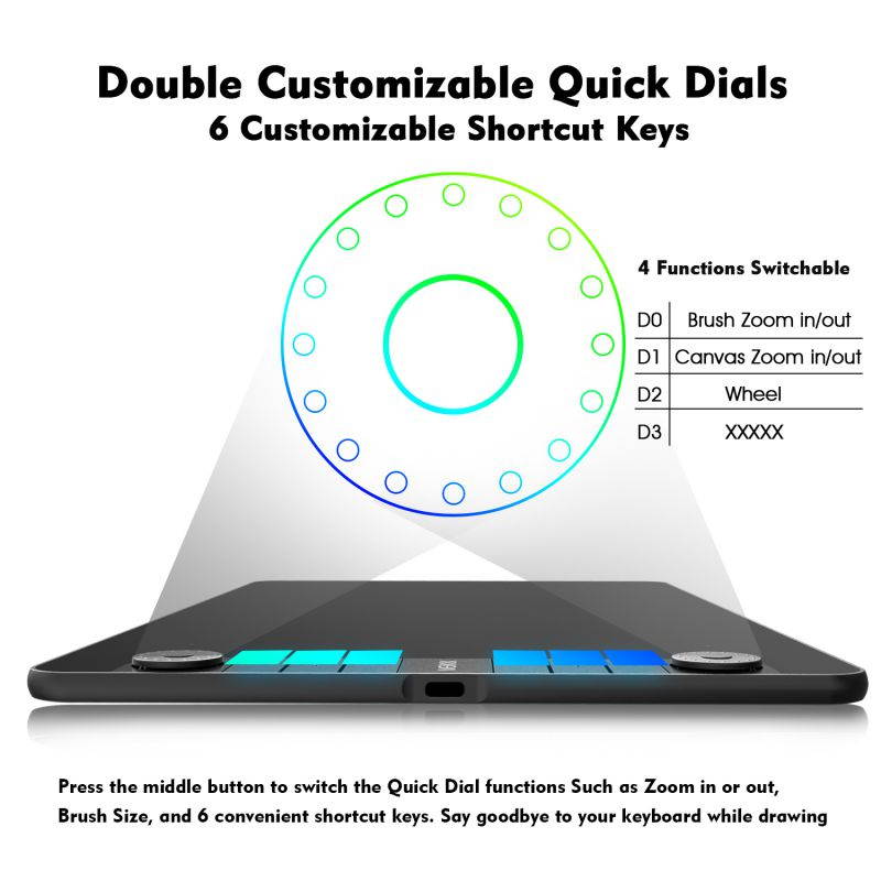 VEIKK VK1060PRO Drawing Graphic Tablet 10x6 inch Digital Pen Tablet with Battery-Free Passive Stylus (8192) Support Android Windows and Mac OS