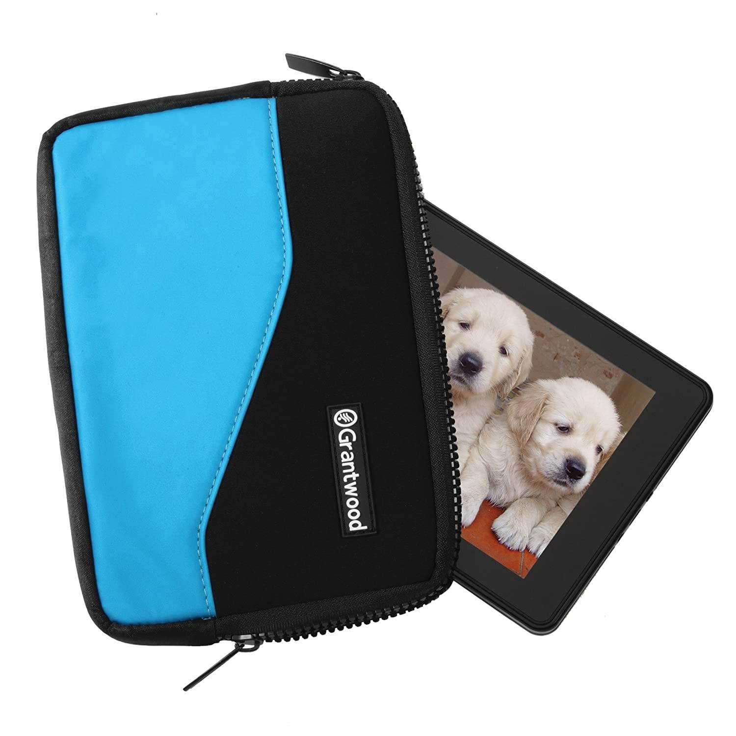 SimpleSleeve for Kindle Fire and 2nd/3rd Gen (7" Display) and Other Devices of Similar Size, Premium Protective Neoprene Sleeve, Black/Teal