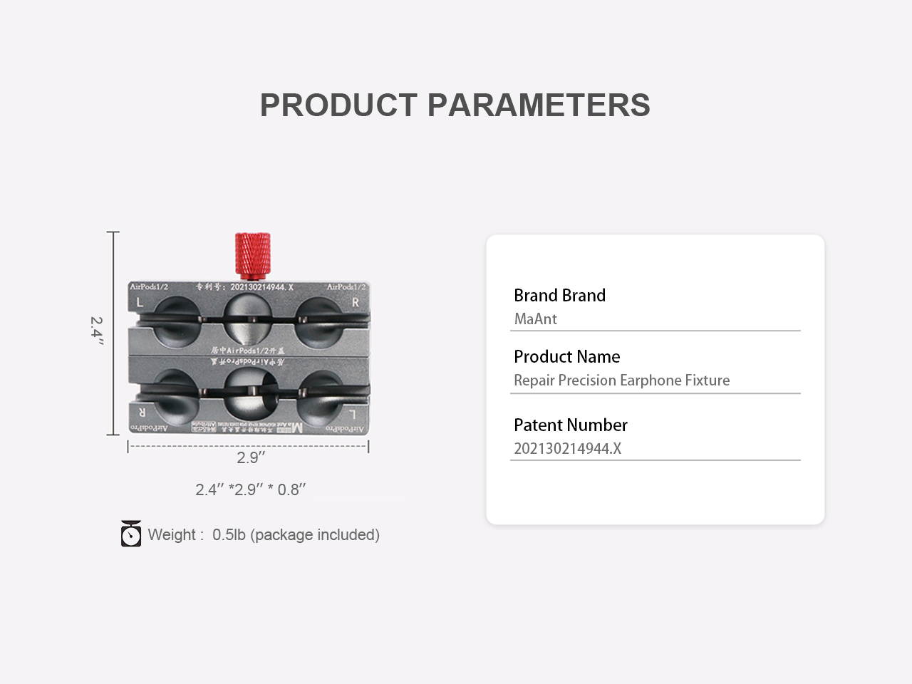 MaAnt P1 Rotating Headphone Repair Open Cover Fixture for Airpods/Airpods2G/Airpods Pro Headset Wireless Headphone Cover Separating Open Repair