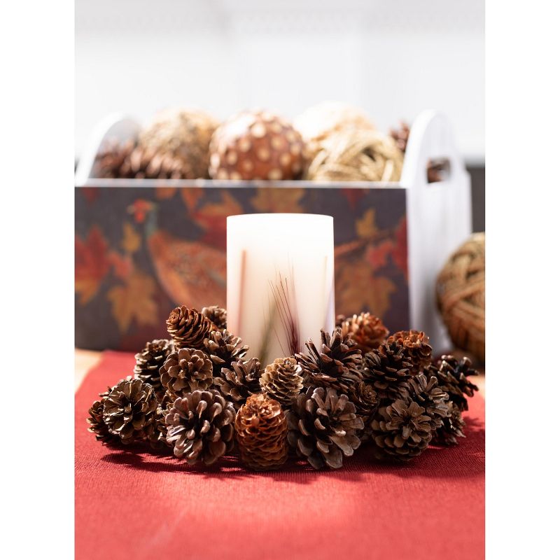 Sullivans Pinecone Mini Wreath 9"H Brown