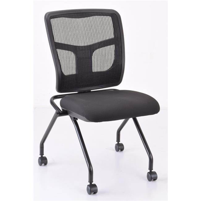 Lorell LLR84385 24.7 x 24 x 37 in. Armless Mesh Back Nesting Chairs, Black