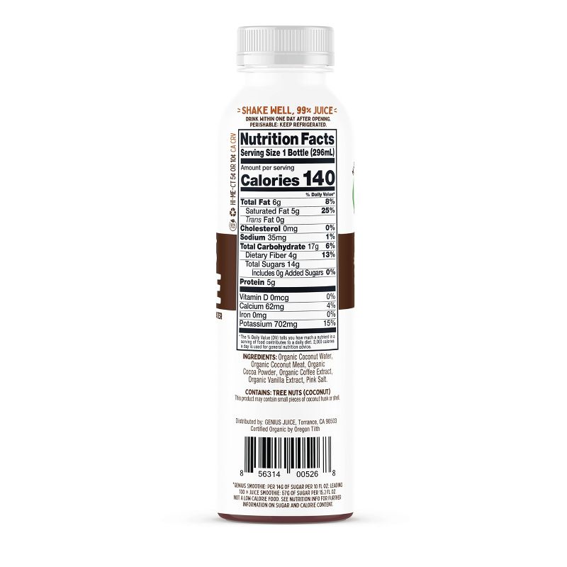 Genius Juice Whole Coconut Smoothie Mocha - 10 fl oz