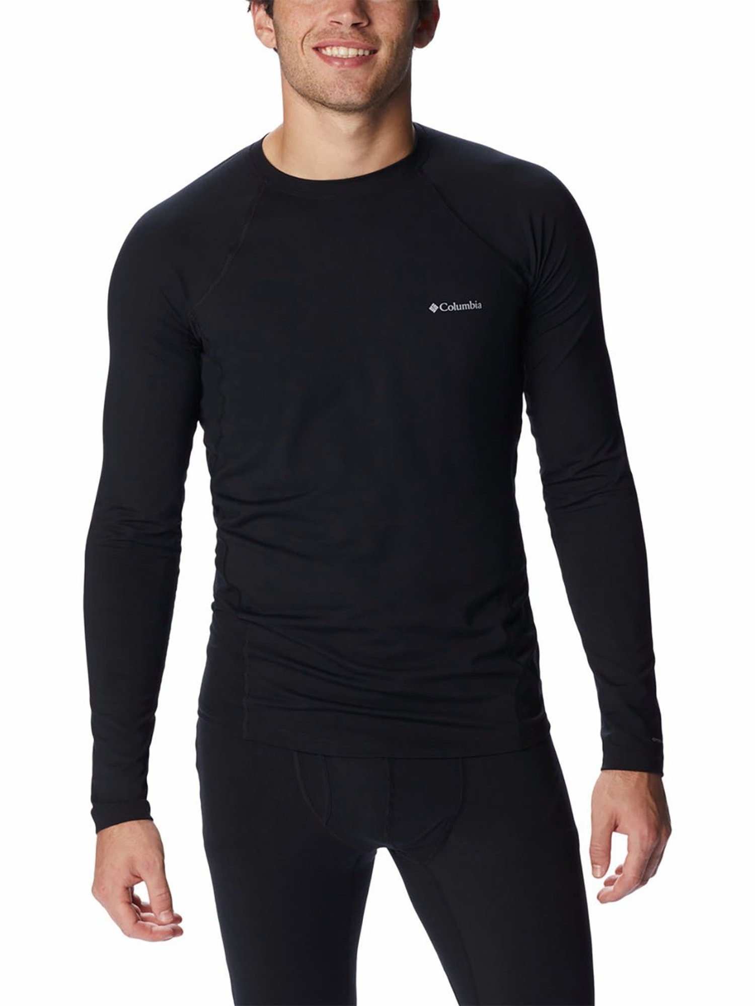Columbia Men Black Midweight Stretch Long Sleeve Thermal Top