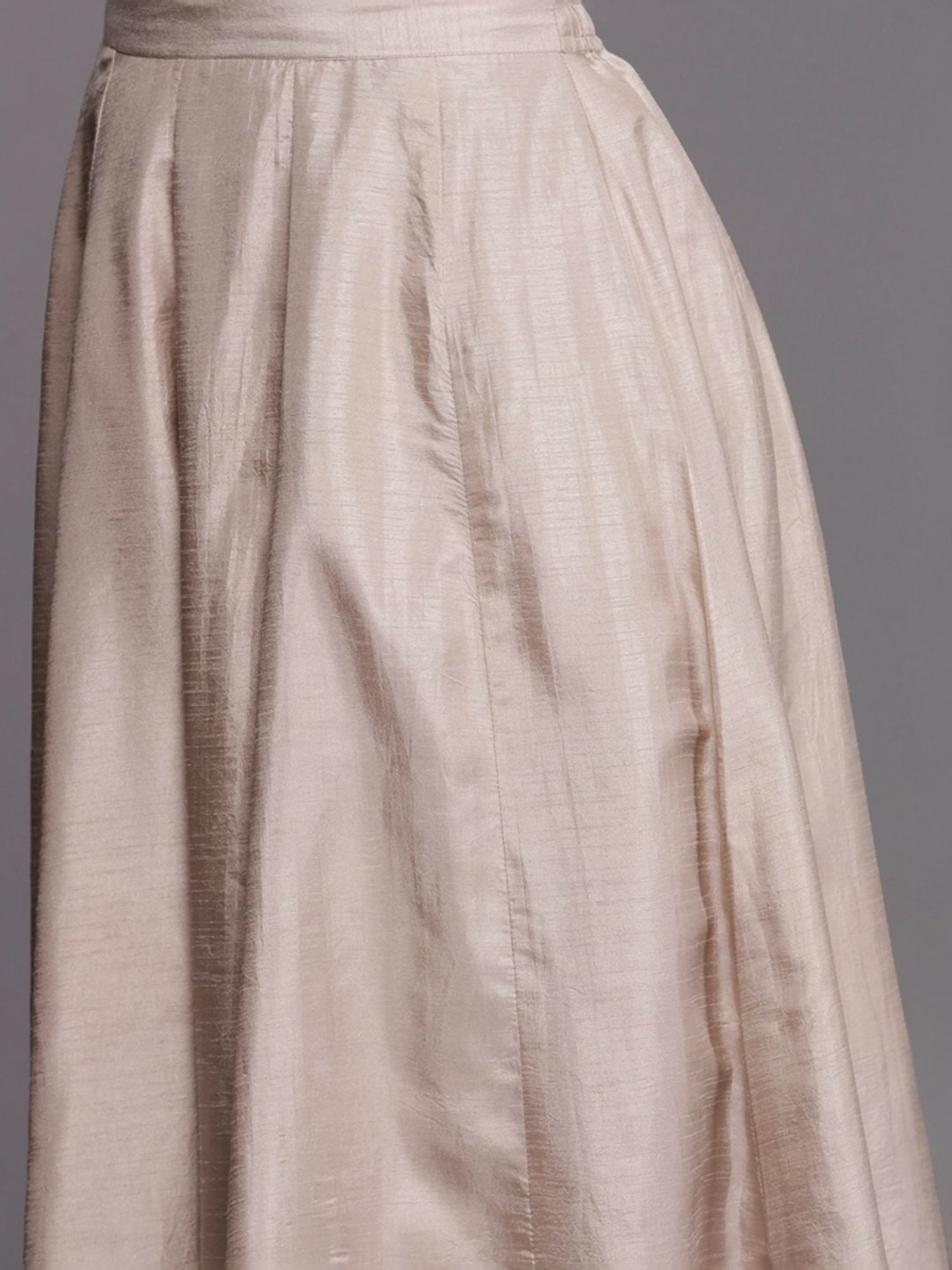 Libas Art Beige Embroidered Kurti Palazzo Set With Dupatta