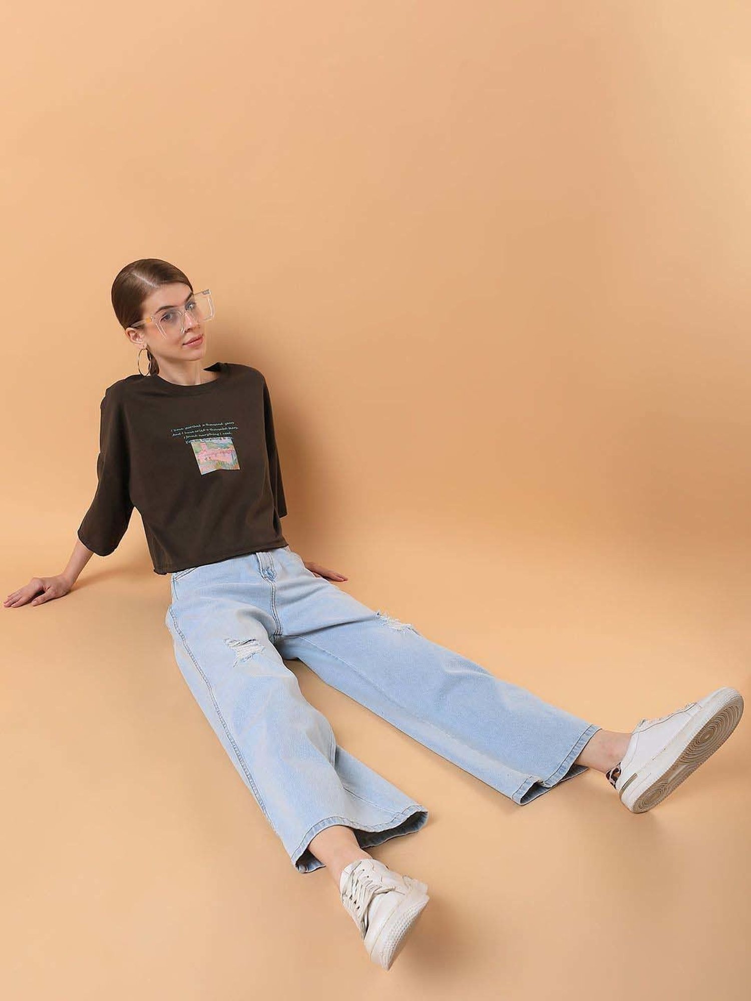 SHOWOFF Green Cotton Printed T-Shirt