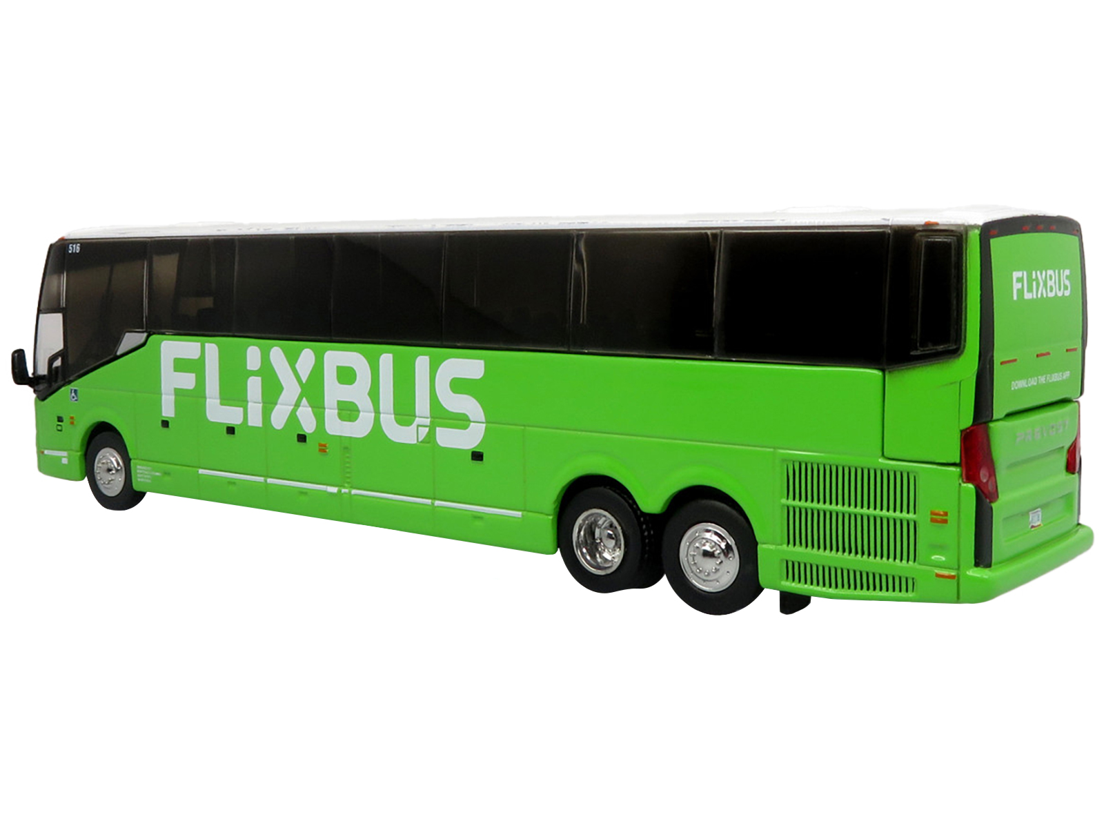 Prevost H3-45 Coach Bus "FlixBus" Green Limited Edition 1/87 (HO) Diecast Model by Iconic Replicas