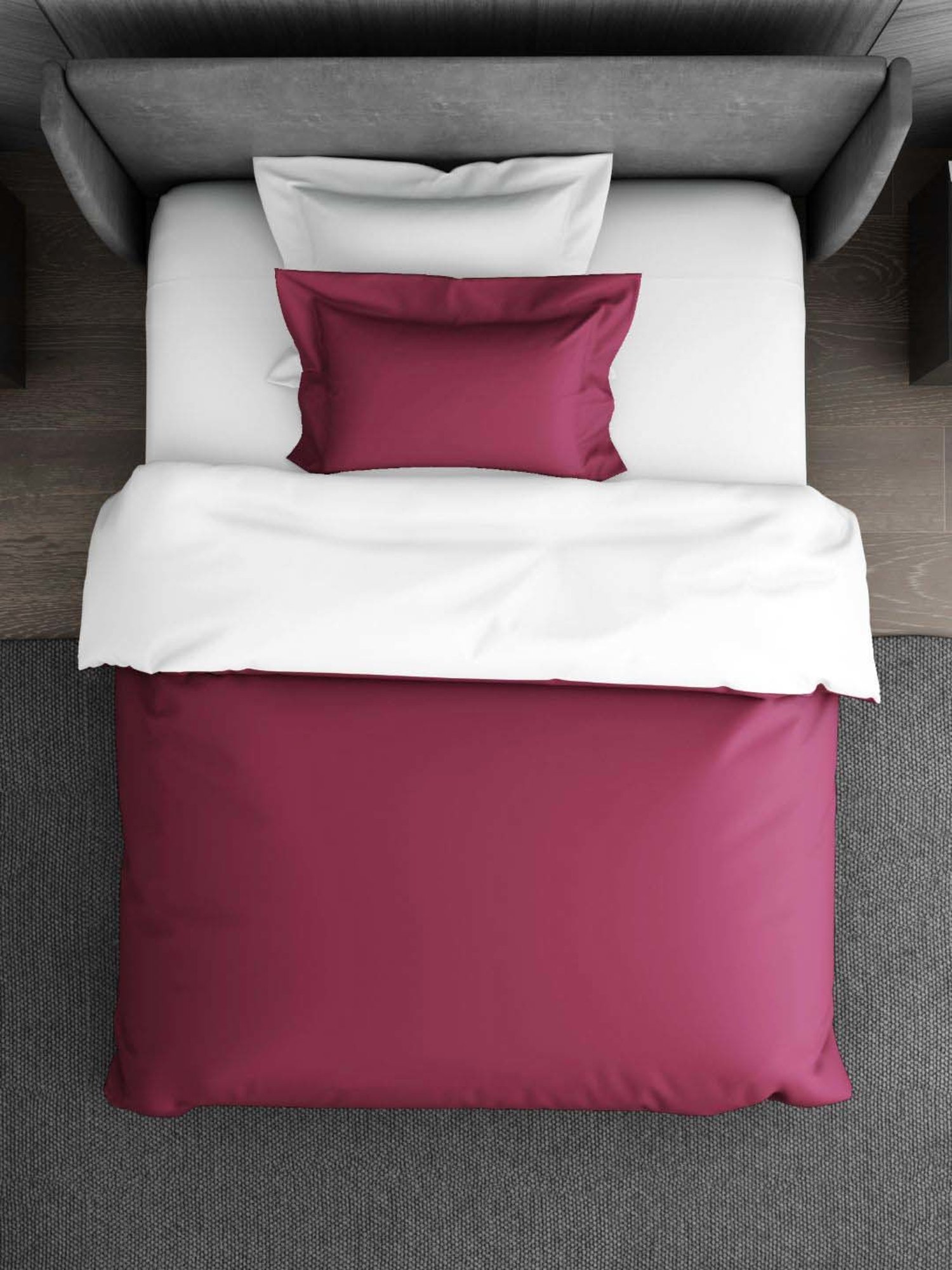 Spaces Hygro Maroon Cotton 300 TC Single Quilt