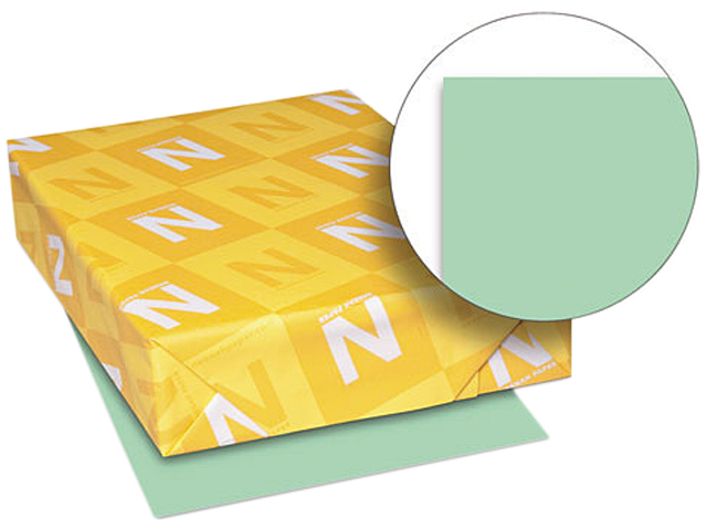 Wausau Paper 49161 Exact Index Card Stock, 90 lbs., 8-1/2 x 11, Green, 250 Sheets/Pack