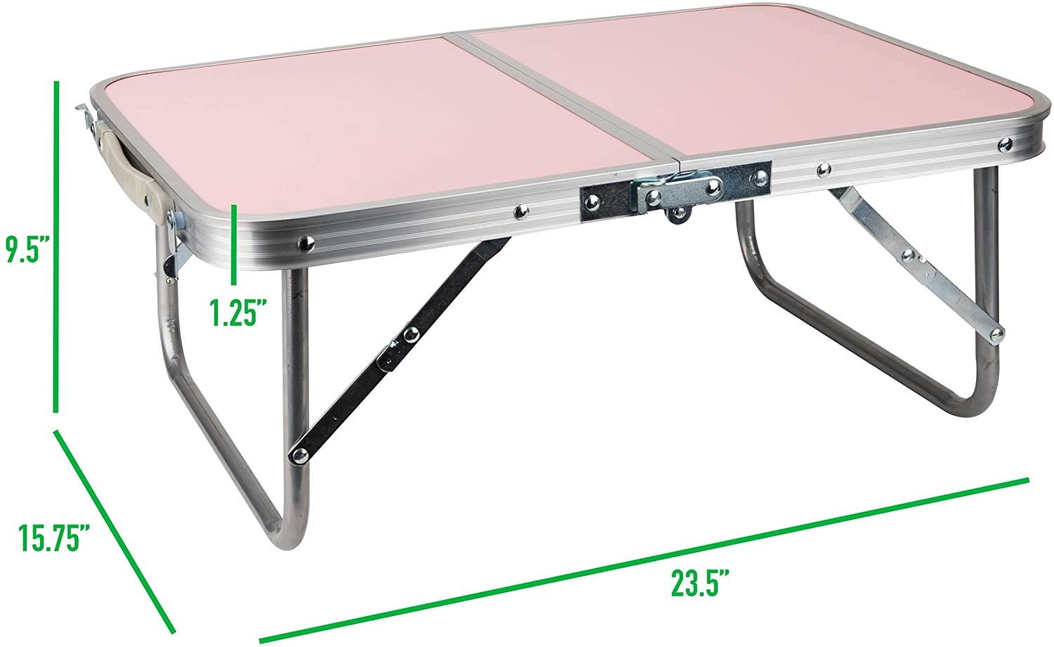 Mind Reader Folding Lap Tray, Bed Breakfast Desk with Collapsible Legs, Portable Freestanding Table for Studying, Reading, Crafting, Pink