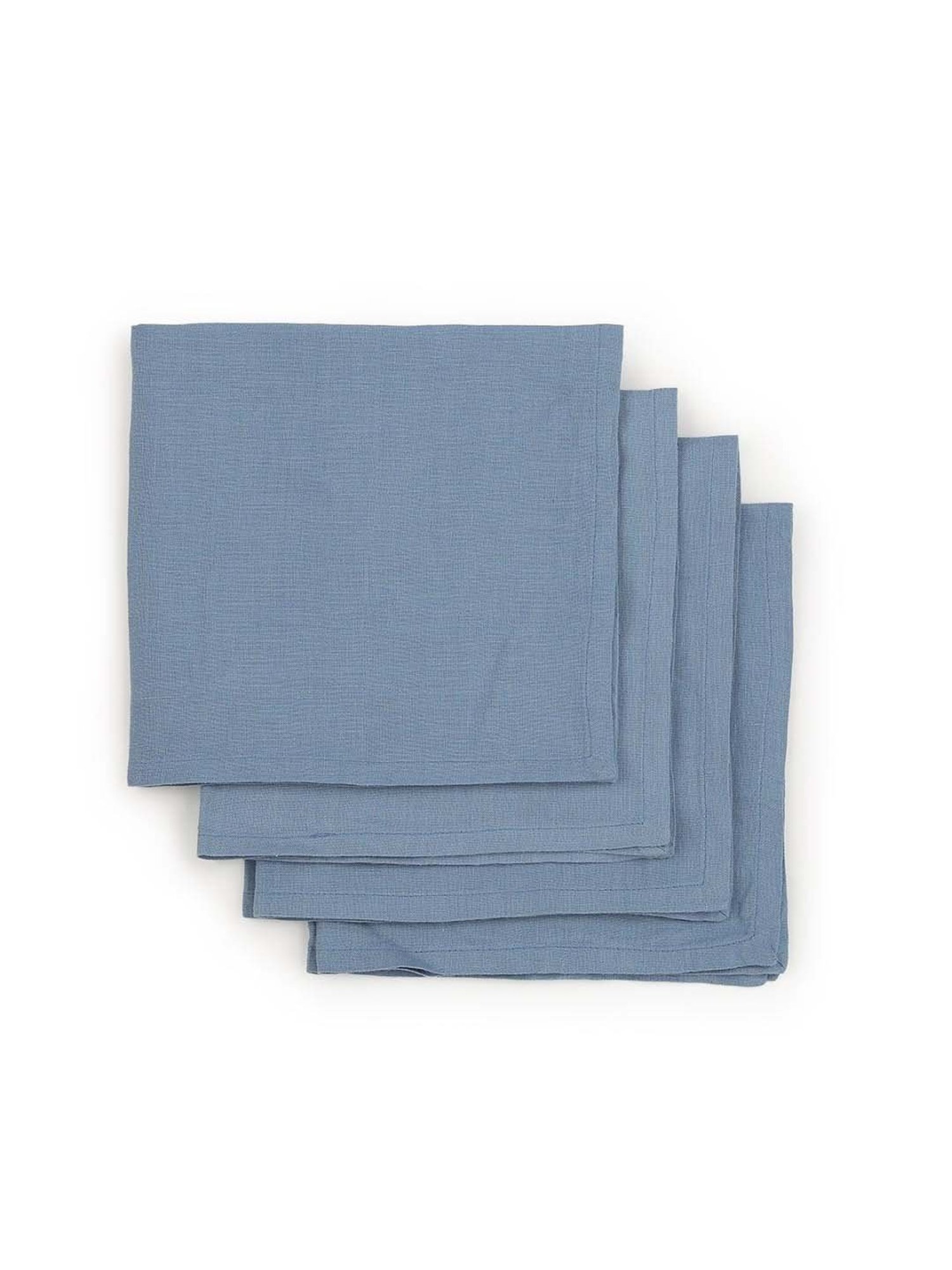 Home4U 'YURIKO' Blue Linen 50 cm Napkin - Set of 4