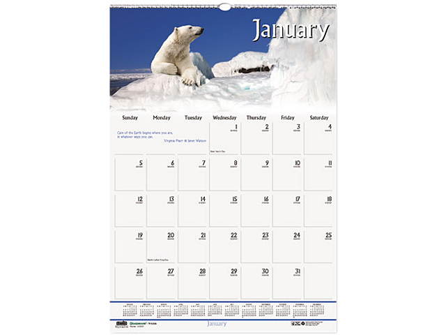 House Of Doolittle 3732 Wildlife Scenes Monthly Wall Calendar, 12 x 16-1/2