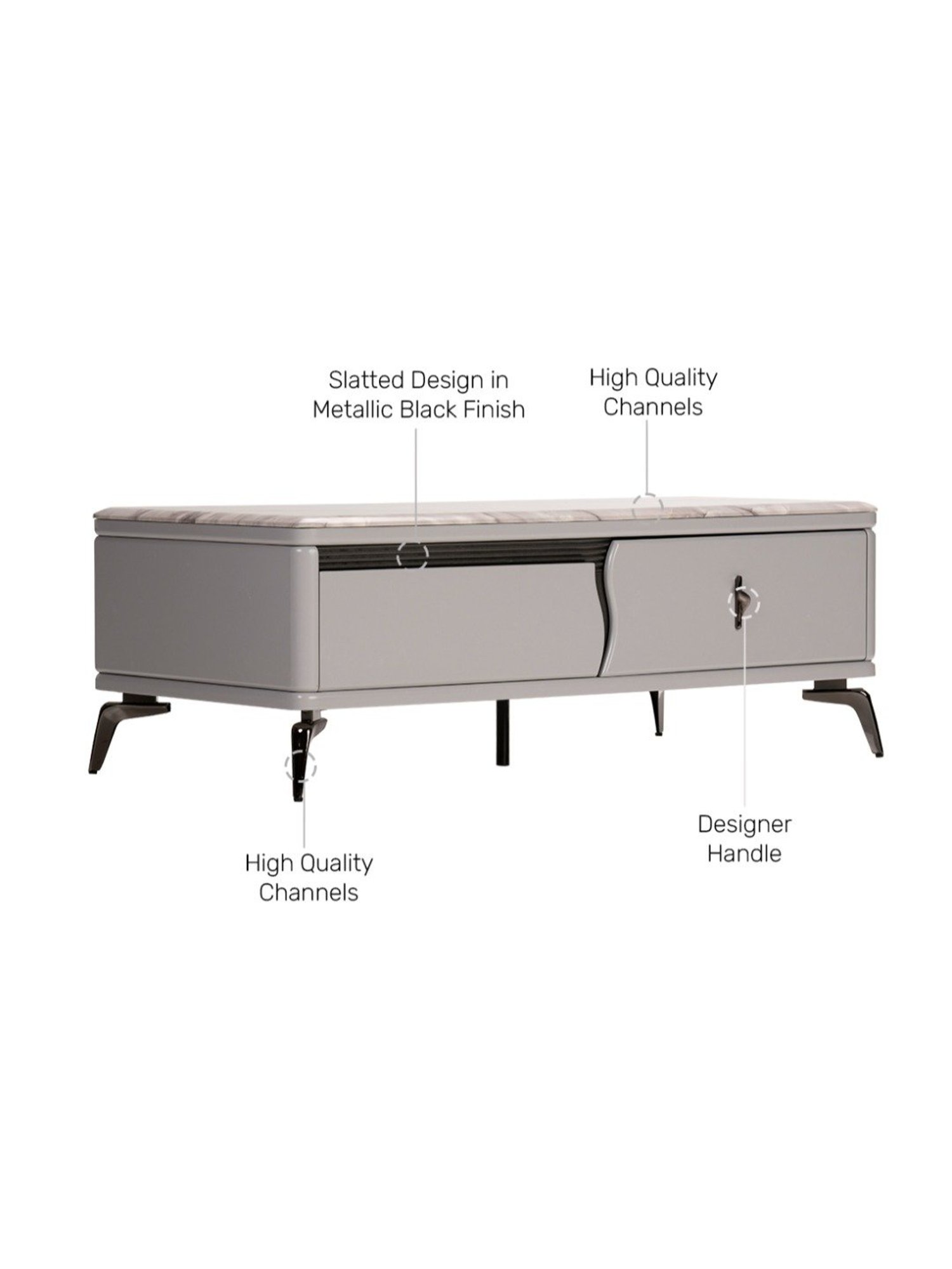 Durian Thompson Smoke Grey Marble Coffee Table
