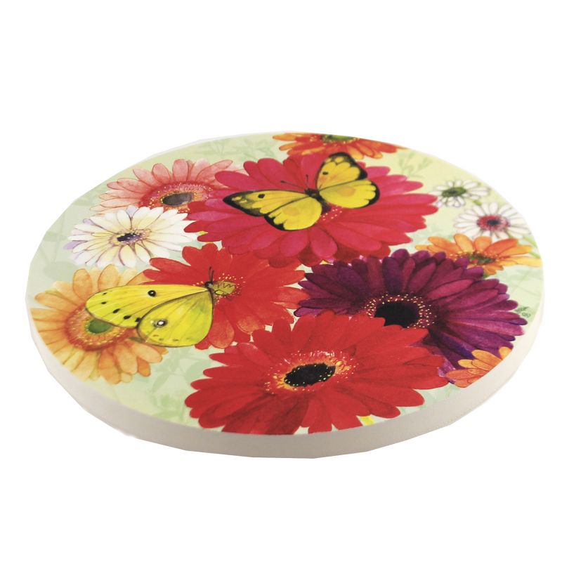 Home & Garden 12.0" Gerberas Butterflies Step Stone Daisy Flower Summer Custom Decor  -  Stepping Stones And Pathways